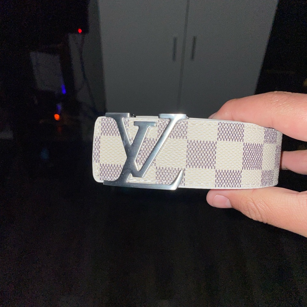 Louis Vuitton Beige and Brown Checkered Belt